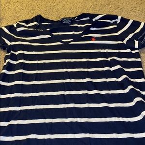 Ralph Lauren navy and white striped shirt